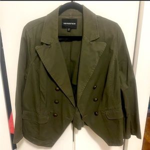 AlmostNEW Double Breasted Army 💚🧥olive green brass buttons Jacket 3X💚🧥